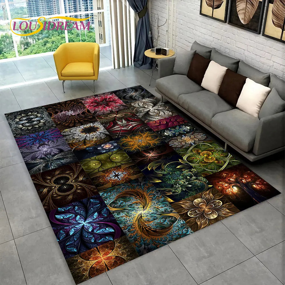 Navak Carpet Bohemia Mandala Geometric Area Rug,Carpet Rug for Home Living Room Bedroom Sofa Doormat Kitchen Decor,Kid Non-slip Floor Mats