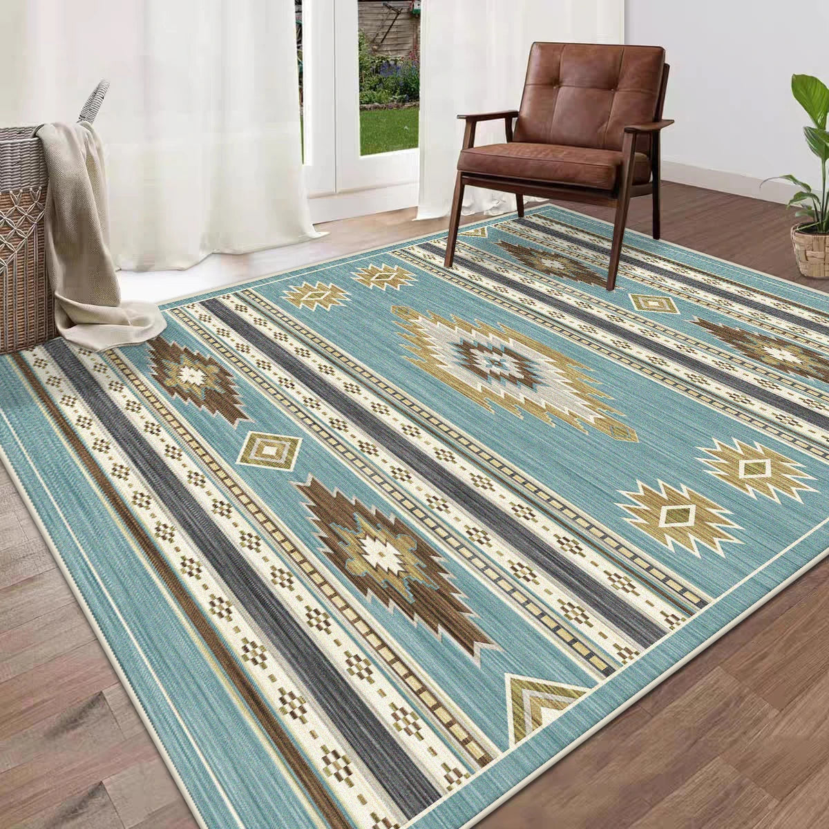 Navak Carpet Boho Style Moroccan Geometric Area Rug for Living Room Plush High-Pile Floor Mat Non-Slip Large Size