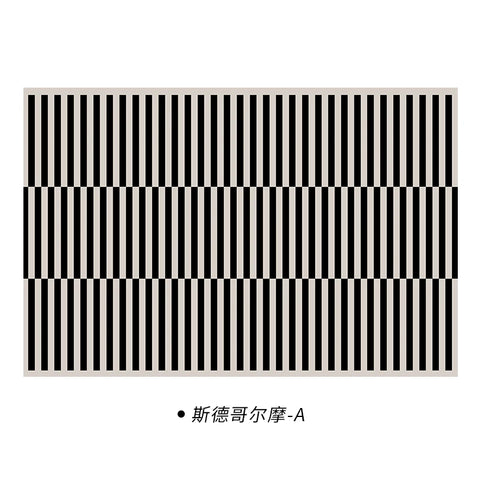 Navak Carpet Light Luxury Rugs for Bedroom Black White Plaid Living Room Decoration Carpet Fluffy Soft Study Rug Home Thicken Plush Floor Mat