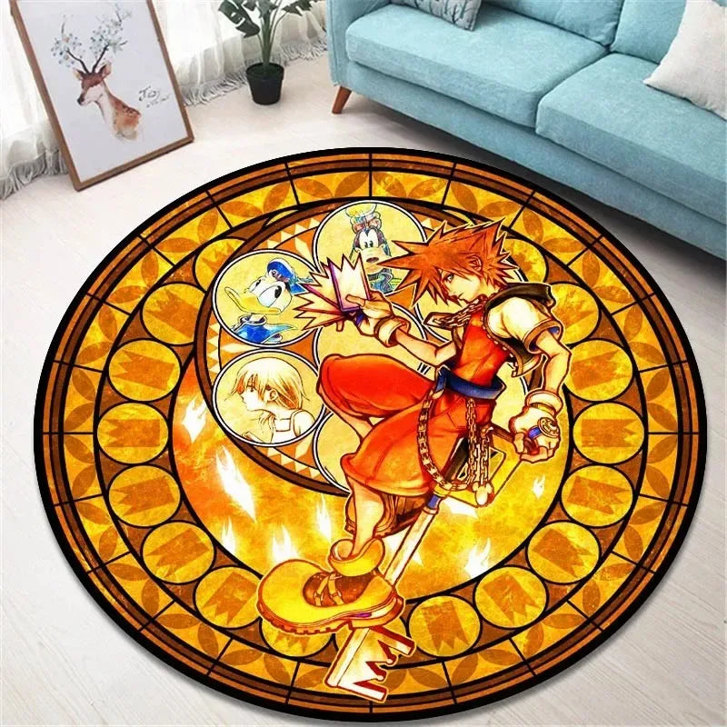 Navak Carpet Daily Picks Kingdom Hearts Cartoon Area Rug Round Floor Mat Living Room Carpet Bathroom Kitchen Rugs Doormat Non-slip Floor Mat