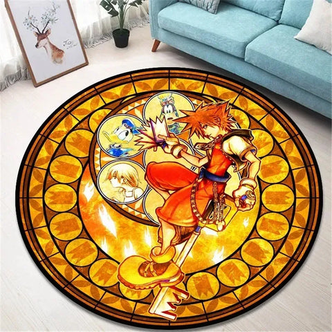 Navak Carpet Daily Picks Kingdom Hearts Cartoon Area Rug Round Floor Mat Living Room Carpet Bathroom Kitchen Rugs Doormat Non-slip Floor Mat