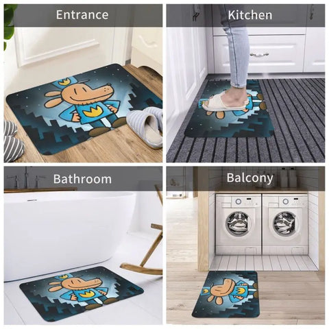 Navak Carpet Custom Dogs Man Doormat Mat Anti-Slip Bath Kitchen Toilet Rug Carpet 40*60cm