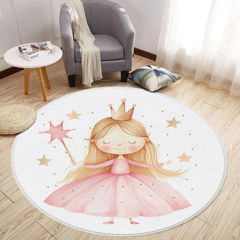 Navak Carpet Cartoon Lion Love Bear Round Rug Living Room Decoration Rabbit Bear Forest Animals Bedroom Rugs Home Mats Washable Leisure Rugs