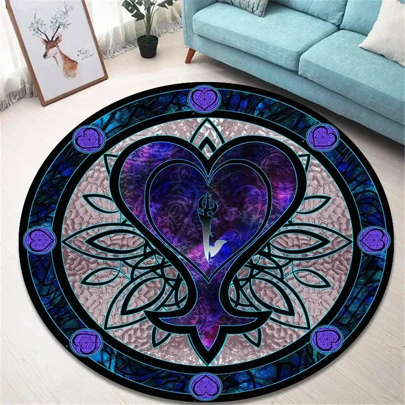 Navak Carpet Daily Picks Kingdom Hearts Cartoon Area Rug Round Floor Mat Living Room Carpet Bathroom Kitchen Rugs Doormat Non-slip Floor Mat