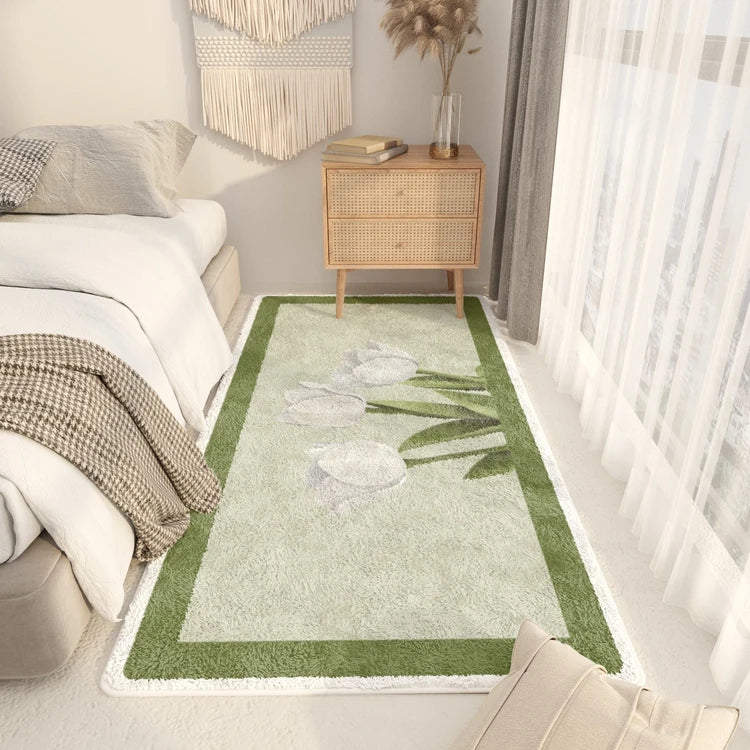 Navak Carpet Nordic Style Bedroom Decor Plush Carpet Flower Pattern Carpets for Living Room Washable Bedside Floor Mat Fluffy Soft Lounge Rug