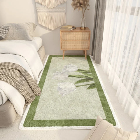 Navak Carpet Nordic Style Bedroom Decor Plush Carpet Flower Pattern Carpets for Living Room Washable Bedside Floor Mat Fluffy Soft Lounge Rug