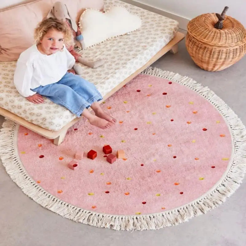 Navak Carpet Exclusive Picks Summer Ins Floor Mats, Round French Bedroom Floor Mats, Children's Room Sofa, Coffee Table, Wardrobe Mat, Home Decoration