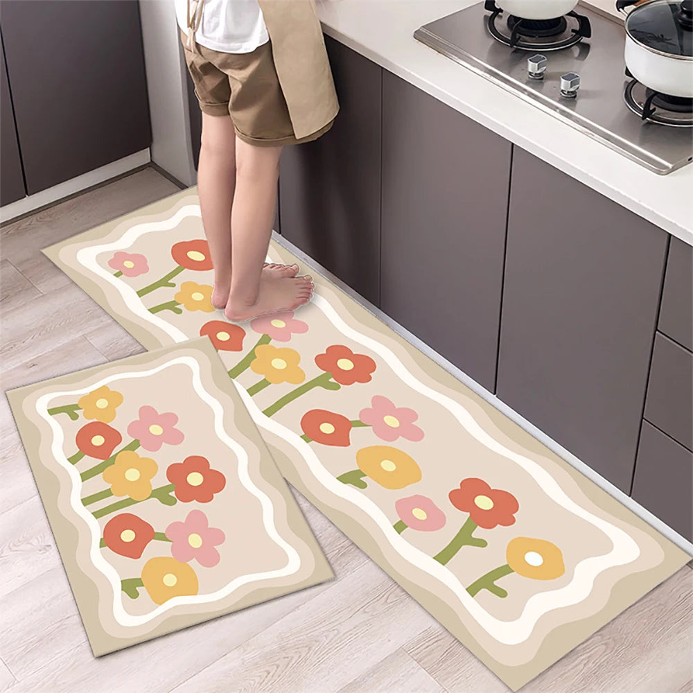 Navak Carpet Absorbent Kitchen Rug Non-slip Floor Mat Absorb Oil Kitchen Long Area Rug Bedroom Carpet Entrance Doormat Home Decor Room Tapis