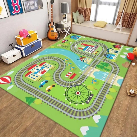 Navak Carpet Child 's Game Cartoon Carpet Game Room Living Room Sofa Bedroom Study Entrance Mat Non-slip Kid Traffic Road Parking Lot Rug
