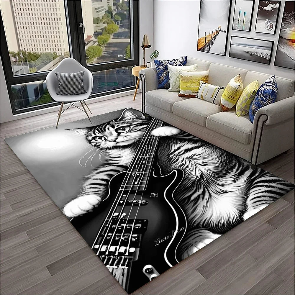 Navak Carpet 3D Cute Cat Flower Cartoon Carpet Rug for Home Living Room Bedroom Sofa Doormat Decor,Child Play Area Rug Non-slip Floor Mat