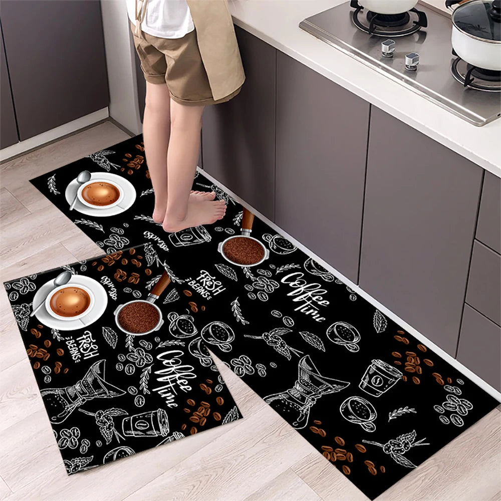 Navak Carpet Polyster Waterproof Oilproof Kitchen Mat Printed Antislip Bath Mat Soft Bedroom Floor Mat Living Room Carpet Doormat Kitchen Rug