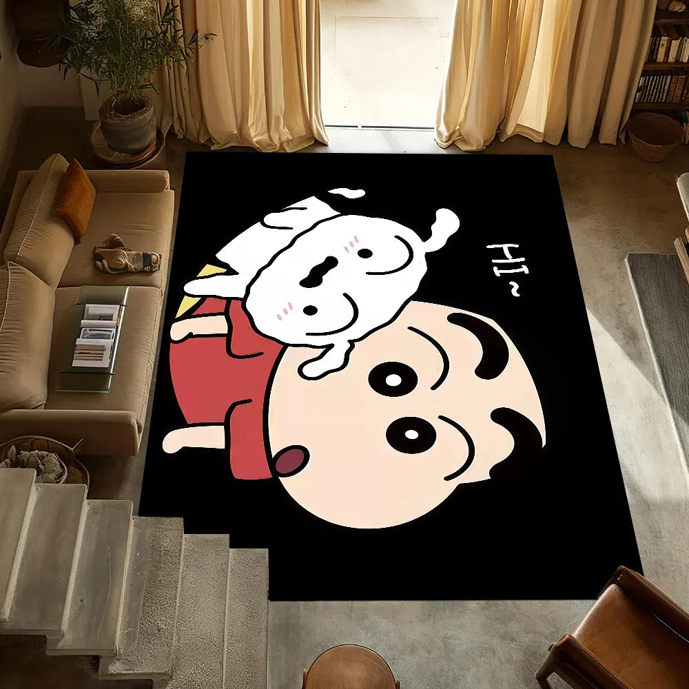 Navak Carpet Anti-Slip Cute C-chan Kitchen C-Crayon S-Shin Bedroom Tufted Rug cartoon Carpet time funny bath Living Room Entrance Decoration