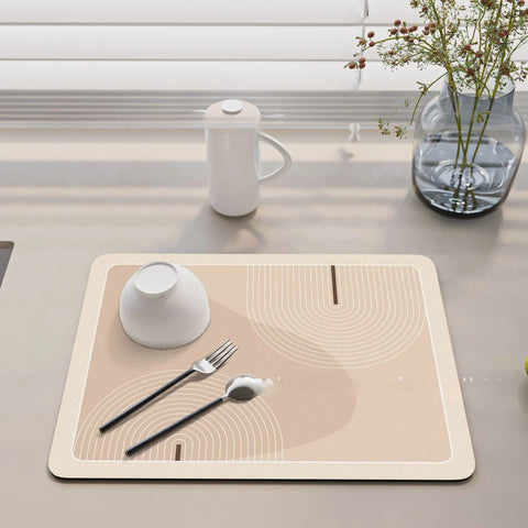 Navak Carpet Minimalis Striped Dish Drying Mat Super Absorbent Ktichen Rug Non Slip Tableware Drain Pad Home Diatom Mud Door Mats Washable