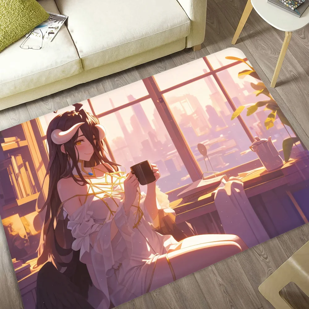 Navak Carpet Gamer Albedo Anime Sexy Girls Floor Mat Nordic Style Home Doormat Bathroom-Toilet Mats Bedroom Hotel Decor Mat