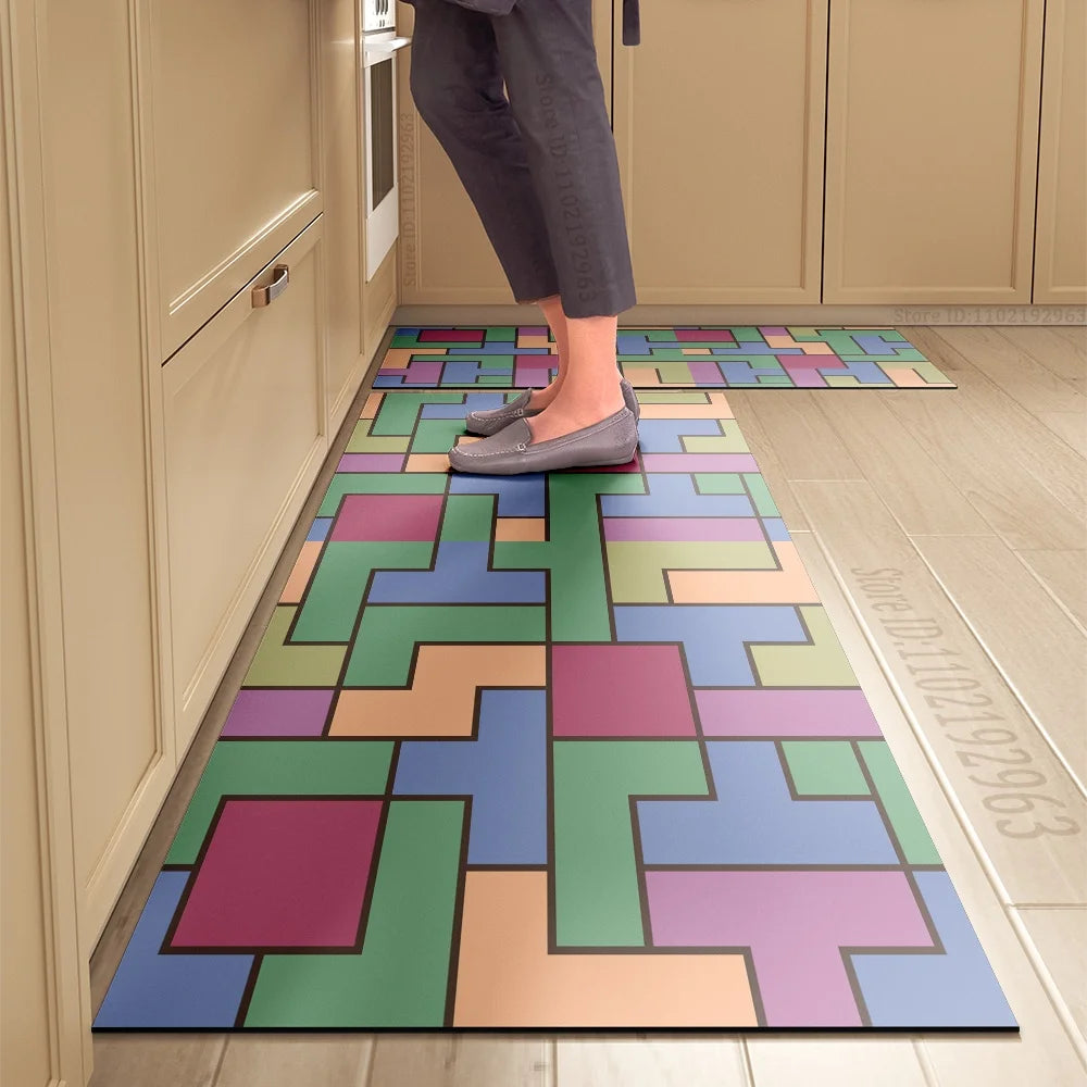 Navak Carpet Kitchen Mat Absorbent Printed Kitchen Rugs Non-slip Area Mat Hallway Long Carpets for Living Room Bedroom Entrance Doormat Bath