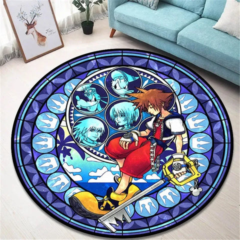 Navak Carpet Daily Picks Kingdom Hearts Cartoon Area Rug Round Floor Mat Living Room Carpet Bathroom Kitchen Rugs Doormat Non-slip Floor Mat