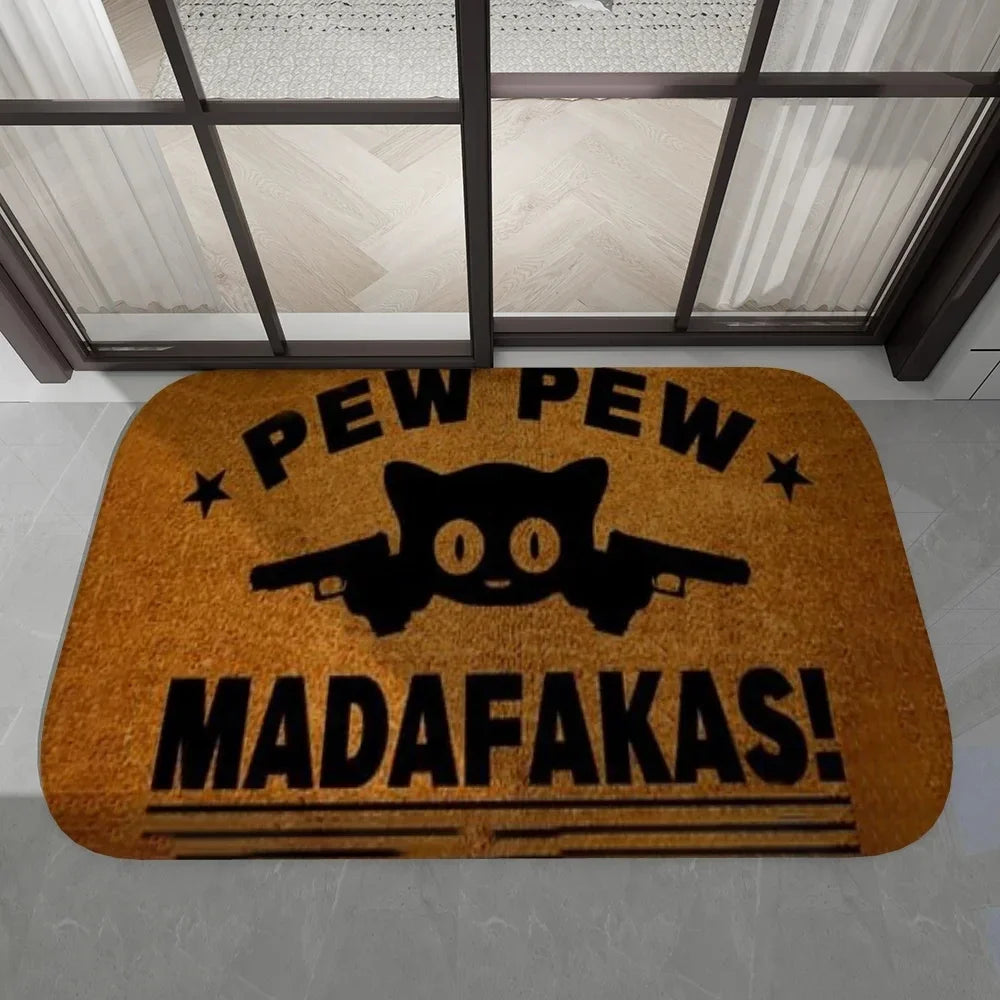 Navak Carpet Daily Picks Disney Dark Cat Welcome Madafakas Floor Mat Entrance Door Mat Rectangle Home Soft Badmat Front Door Indoor Outdoor Mat
