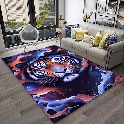 Navak Carpet 3D Dream Tiger Animal Cartoon Carpet Rug for Home Living Room Bedroom Sofa Doormat Decor,Child Play Area Rug Non-slip Floor Mat
