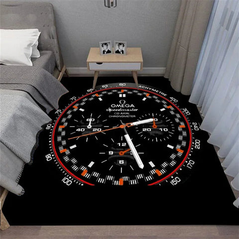 Navak Carpet Multi-functional O-OMEGA Dial Crown Watch Pointer Pattern Living Room Bedroom Sofa Decoration Carpet Floor Mat Rugs