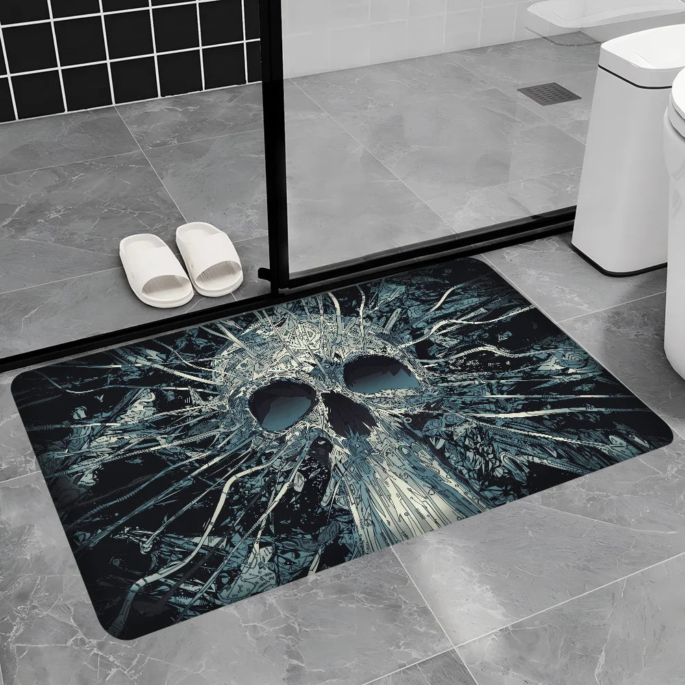Navak Carpet Dark Horror Skull Anime Floor Carpet Nordic Style Home Doormat Bathroom-Toilet Mats Bedroom Bedside Mats