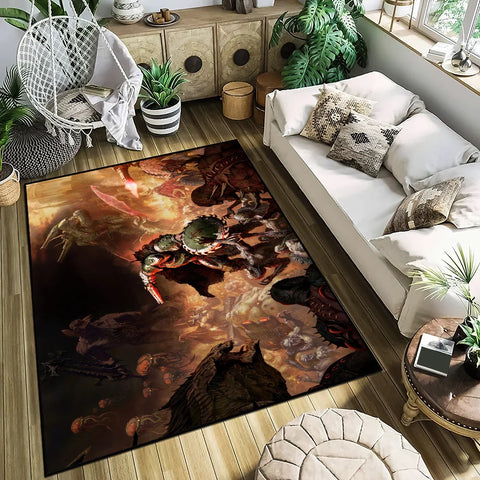 Navak Carpet Game small carpet Anti-Slip Kitchen Bedroom The Handmade DOOMS Ages Tufted Rug Carpet Living Dark Room Entrance Decoration