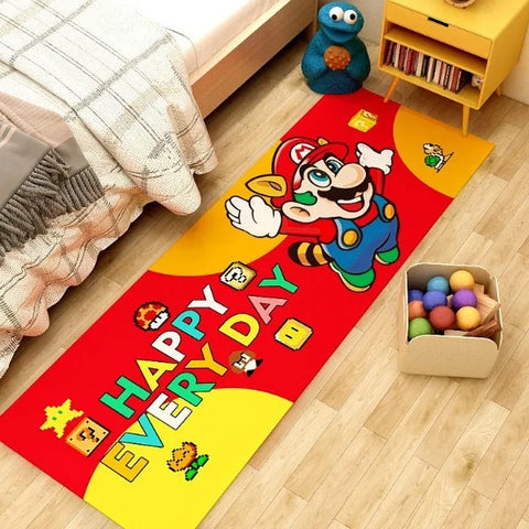 Navak Carpet Daily Picks Mario Super Cartoon Long Carpet for Living Room Cartoon Children's Bedroom Sofa Doormat Anti-slip Balcony Room Floor Mat