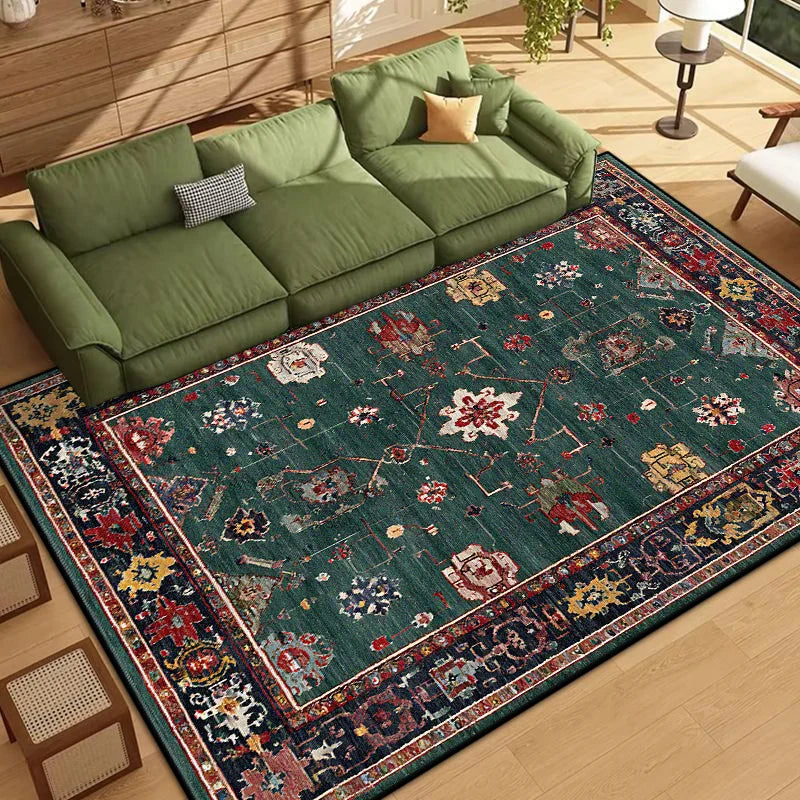Navak Carpet Persian Style Border Design Living Room Rug Soft Antiskid Bedroom Decor Carpet Easy Cleaning Entrance Door Mat Machine Washable