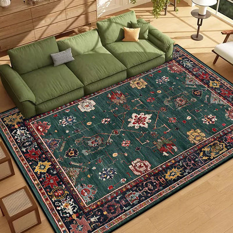Navak Carpet Persian Style Border Design Living Room Rug Soft Antiskid Bedroom Decor Carpet Easy Cleaning Entrance Door Mat Machine Washable