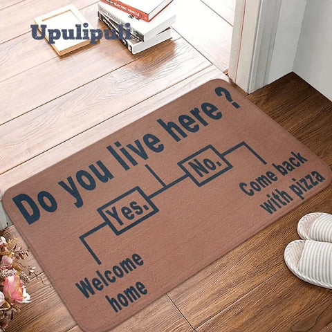 Navak Carpet Do You Live Here? HOME Pattern Carpet Rugs Home Decor Living Room Bedroom Entrance Carpet Kitchen Front Door Non-slip Floor Mat