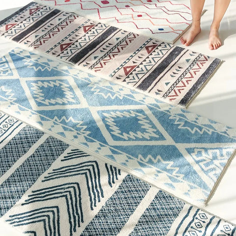 Navak Carpet Runner Rug For Bedroom Bedside Floor Mats Long Corridor Carpet Hallway Rugs Foldable Machine Washable Mat 카펫 Tapis De Chambre