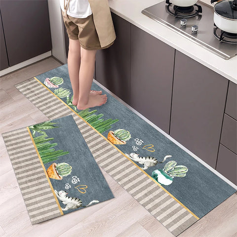 Navak Carpet Non-slip Kitchen Mat Long Rugs Crystal Velvet Carpet for Living Room Absorbent Foot Mats Bedroom Doormat Alfombra Small Rugs