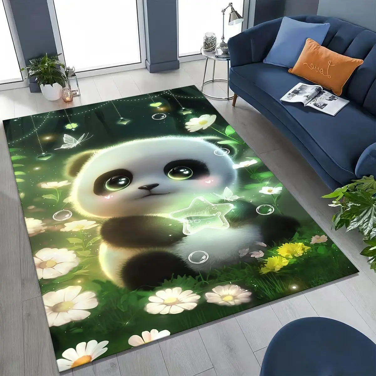 Navak Carpet 27 Style Dream Panda Cute Cartoon Art Rug for Bedroom Living Room Sofa Home Doormat Decor,Large Kid Play Non-slip Floor Mat Gift