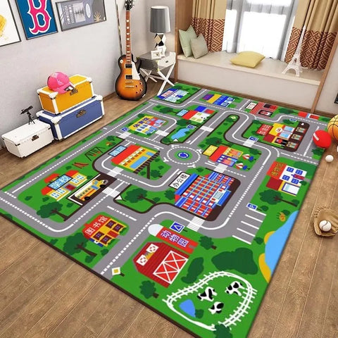 Navak Carpet Child 's Game Cartoon Carpet Game Room Living Room Sofa Bedroom Study Entrance Mat Non-slip Kid Traffic Road Parking Lot Rug