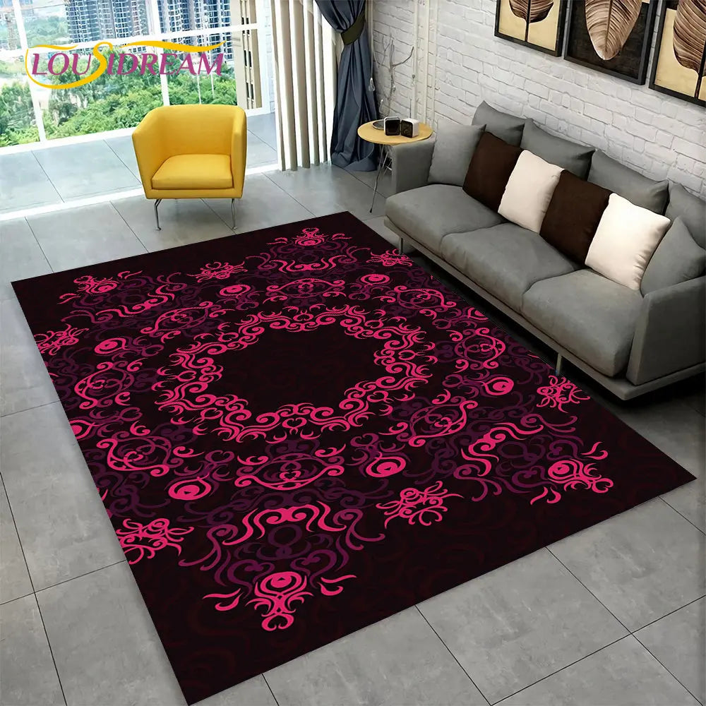 Navak Carpet Bohemia Mandala Geometric Area Rug,Carpet Rug for Home Living Room Bedroom Sofa Doormat Kitchen Decor,Kid Non-slip Floor Mats