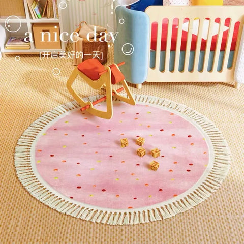Navak Carpet Exclusive Picks Summer Ins Floor Mats, Round French Bedroom Floor Mats, Children's Room Sofa, Coffee Table, Wardrobe Mat, Home Decoration
