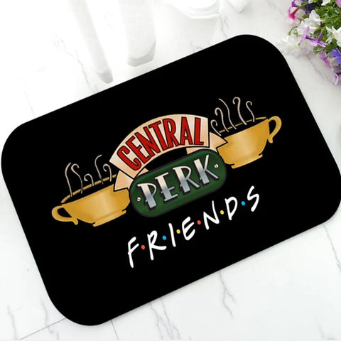 Navak Carpet Classic Friends Welcome Door Mat for Bathroom Kitchen New Friends TV Show Flannel Floor Rug Carpet Rubber Entrance Doormat Xmas