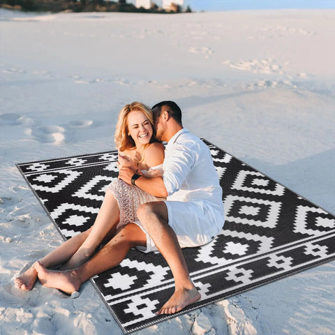 Navak Carpet Exclusive Picks Summer Outdoor Camping Picnic Blanket RV Picnic Beach, Swimming Pool, Balcony Grey Checkered Carpet Home Decoration