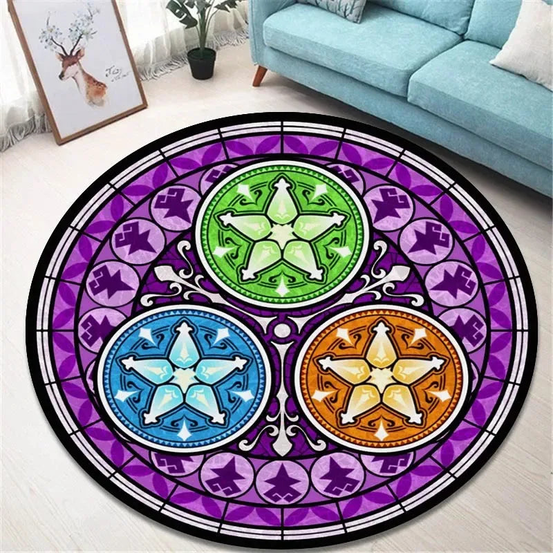 Navak Carpet Daily Picks Kingdom Hearts Cartoon Area Rug Round Floor Mat Living Room Carpet Bathroom Kitchen Rugs Doormat Non-slip Floor Mat