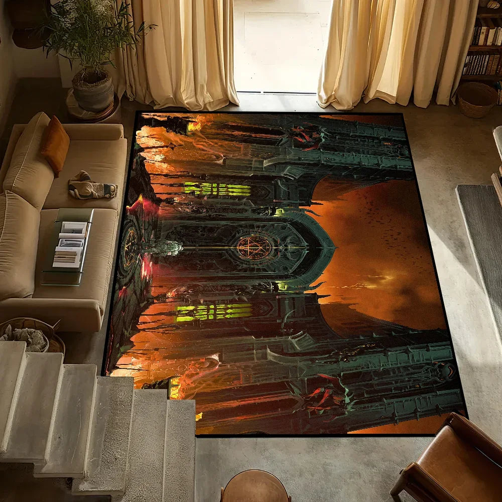 Navak Carpet Game small carpet Anti-Slip Kitchen Bedroom The Handmade DOOMS Ages Tufted Rug Carpet Living Dark Room Entrance Decoration
