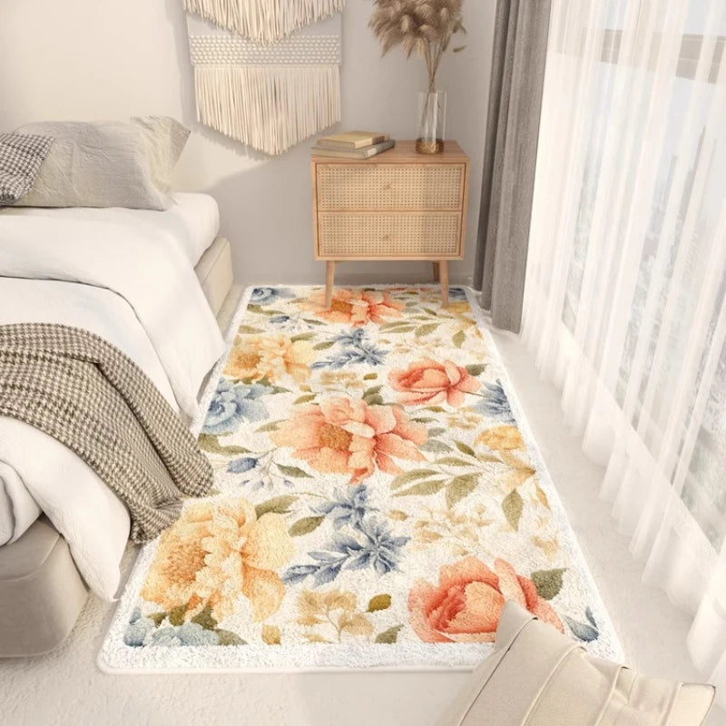 Navak Carpet Pastoral Style Bedside Soft Floor Mat Washable Carpets for Living Room Thicken Plush Bedroom Decor Carpet Fluffy Soft Lounge Rug