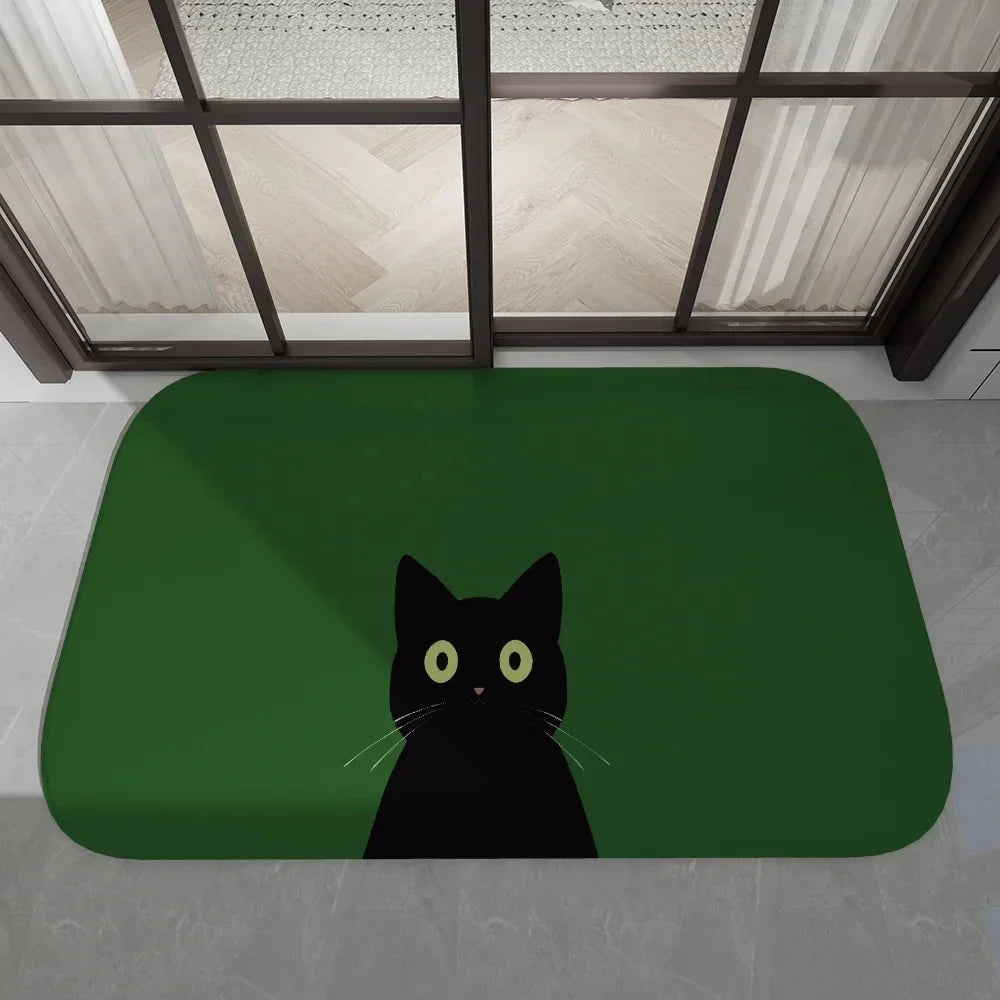 Navak Carpet Daily Picks Disney Dark Cat Welcome Madafakas Floor Mat Entrance Door Mat Rectangle Home Soft Badmat Front Door Indoor Outdoor Mat