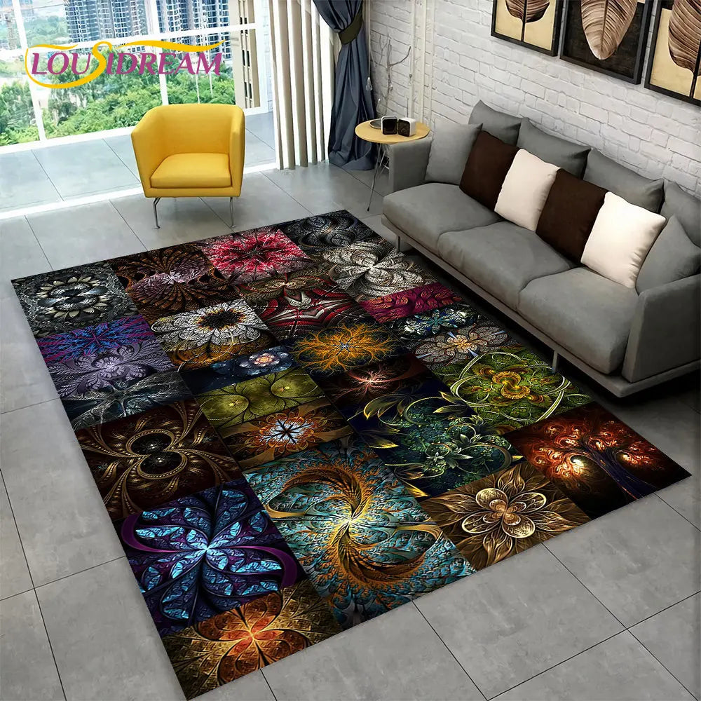 Navak Carpet Bohemia Mandala Geometric Area Rug,Carpet Rug for Home Living Room Bedroom Sofa Doormat Kitchen Decor,Kid Non-slip Floor Mats