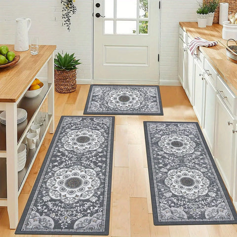 Navak Carpet 3 pcs set floor mat Bohemian style rugs kitchen carpet Non-slip comfortable washable kitchen decoration office bedroom corridor