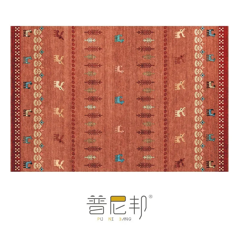 Navak Carpet American Moroccan Bedroom Decor Bedside Carpet Washable Carpets for Living Room Nordic Ethnic Lounge Rug Soft Non-slip Floor Mat