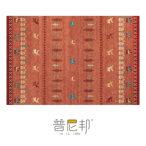 Navak Carpet American Moroccan Bedroom Decor Bedside Carpet Washable Carpets for Living Room Nordic Ethnic Lounge Rug Soft Non-slip Floor Mat