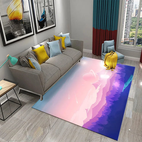 Navak Carpet 3D Simple Abstract Art Theme Carpet Nordic Style Geometric Line Living Room Balcony Bedroom Bathroom Non-slip Door Floor Mat